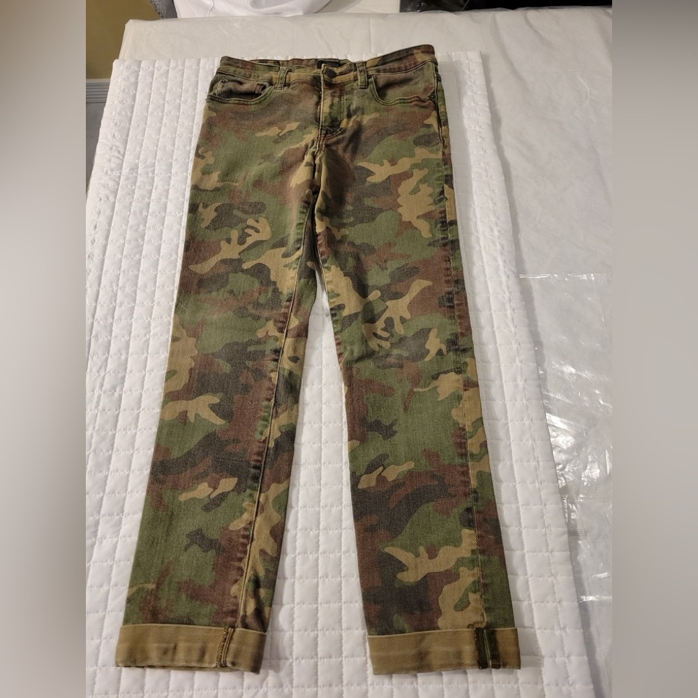 Polo Ralph Lauren Eldrige Camouflage Print Denim Jeans Big Boy 16 Streetwear Fun - Picture 2 of 9